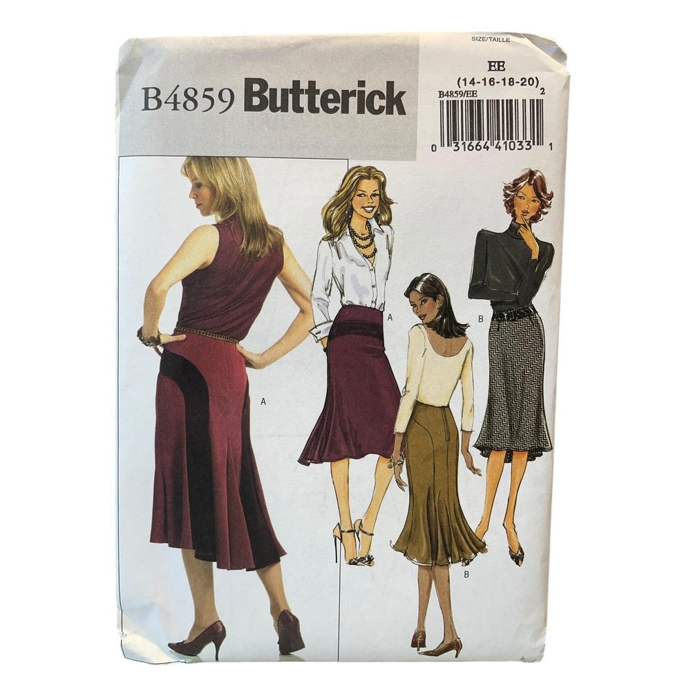Butterick Skirt Sewing Pattern Misses 14-20 B4859 Easy A-Line Lined Flared